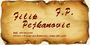 Filip Pejkanović vizit kartica